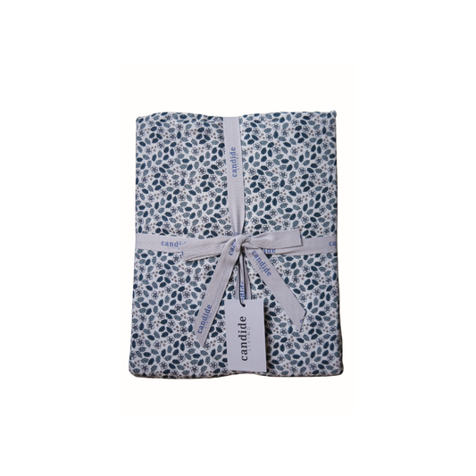 Ensemble de draps pour enfants en mousseline de coton Candide Living de motif Flora vert sauge avec ruban
